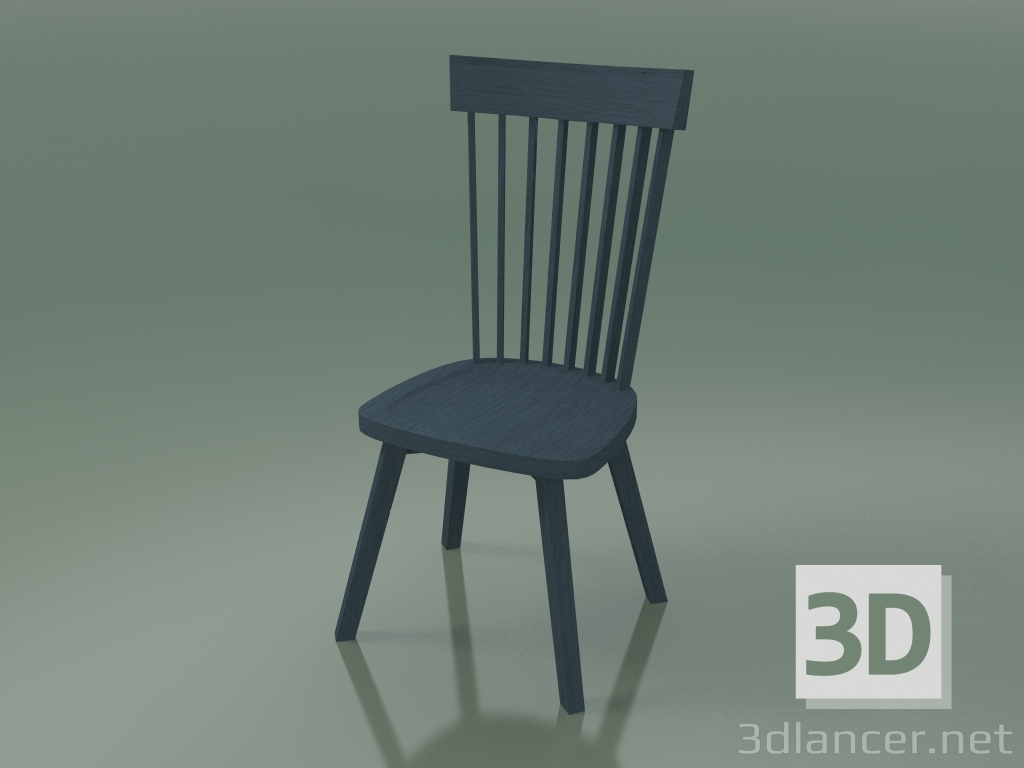 3D Modell Stuhl mit hoher Rückenlehne (21, blau) - Vorschau