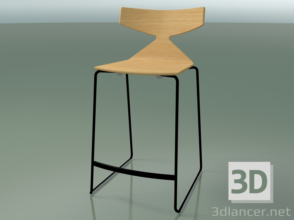 3D Modell Stapelbarer Barhocker 3703 (Natürliche Eiche, V39) - Vorschau