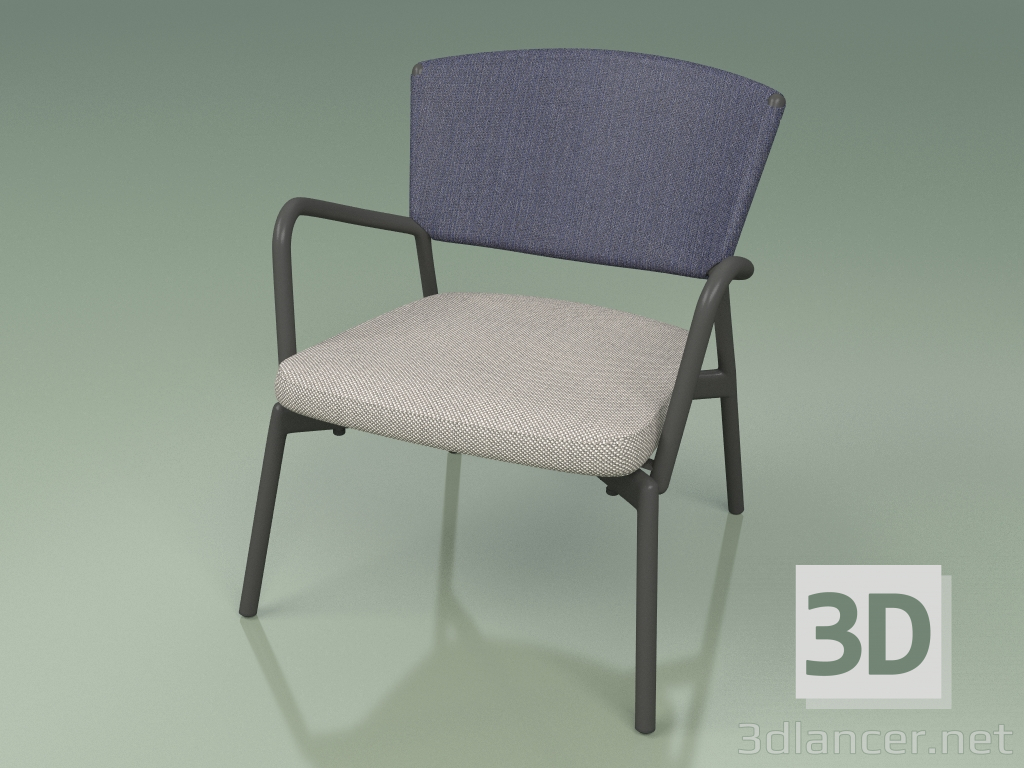 3d model Armchair with soft seat 027 (Metal Smoke, Batyline Blue) - preview