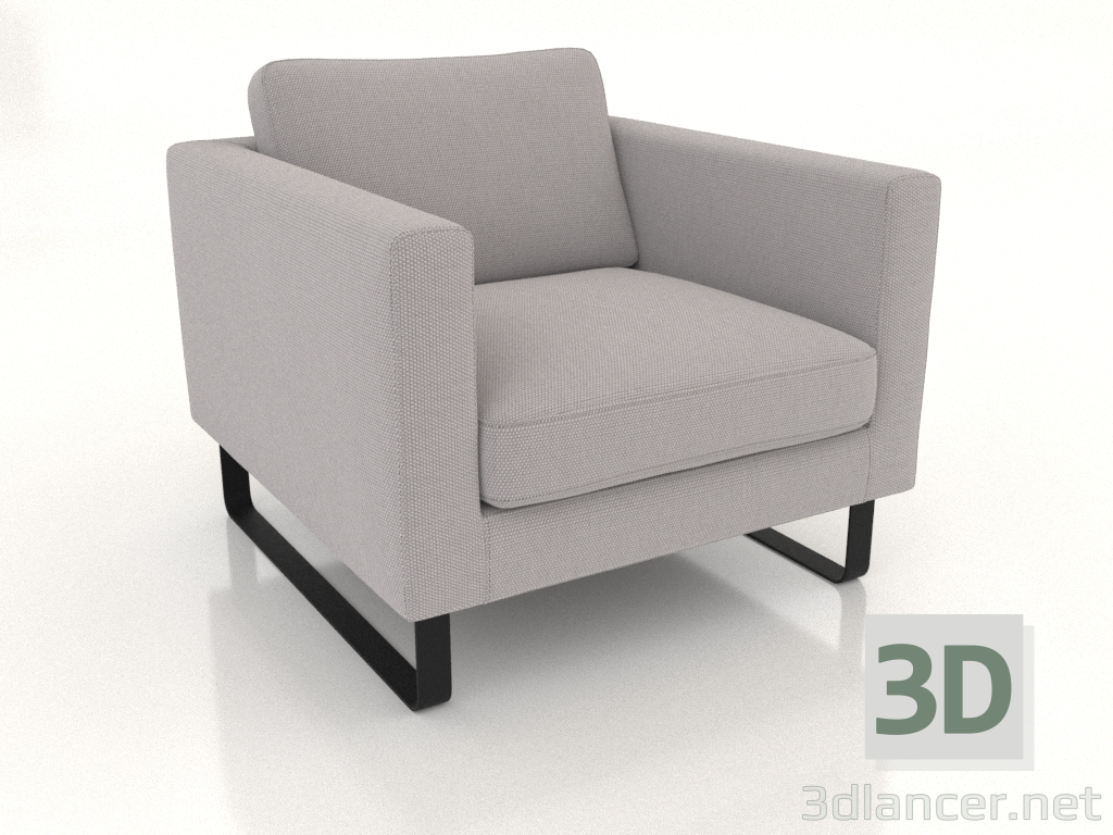 3D Modell Sessel (Metallbeine, Stoff) - Vorschau