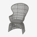 3D modeli Oval sırt ve hasır tabanlı koltuk - önizleme