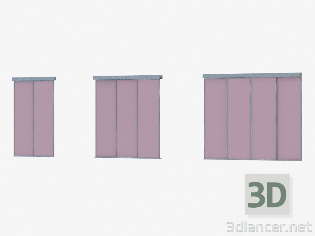3d model Interroom partition A1 (silver gray) - preview