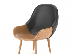 Minimalistischer Holz / Kunststoff Stuhl