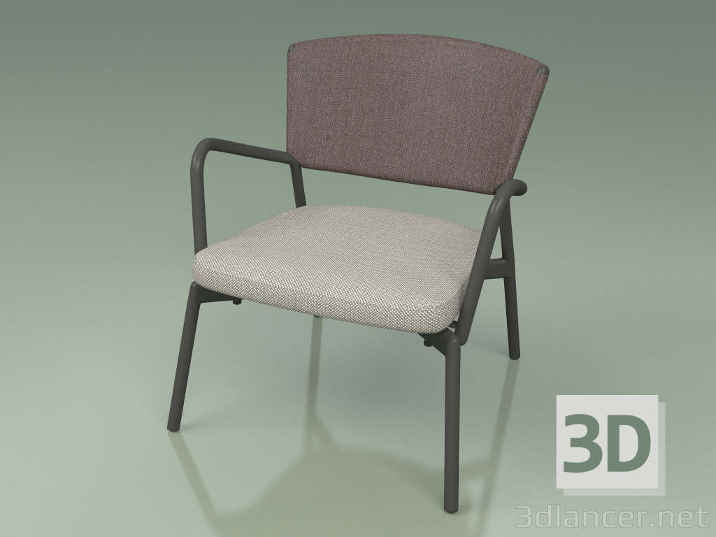 modello 3D Poltrona con seduta morbida 027 (Metal Smoke, Batyline Brown) - anteprima