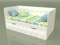 Sofa bed for children with 2 drawers (White)