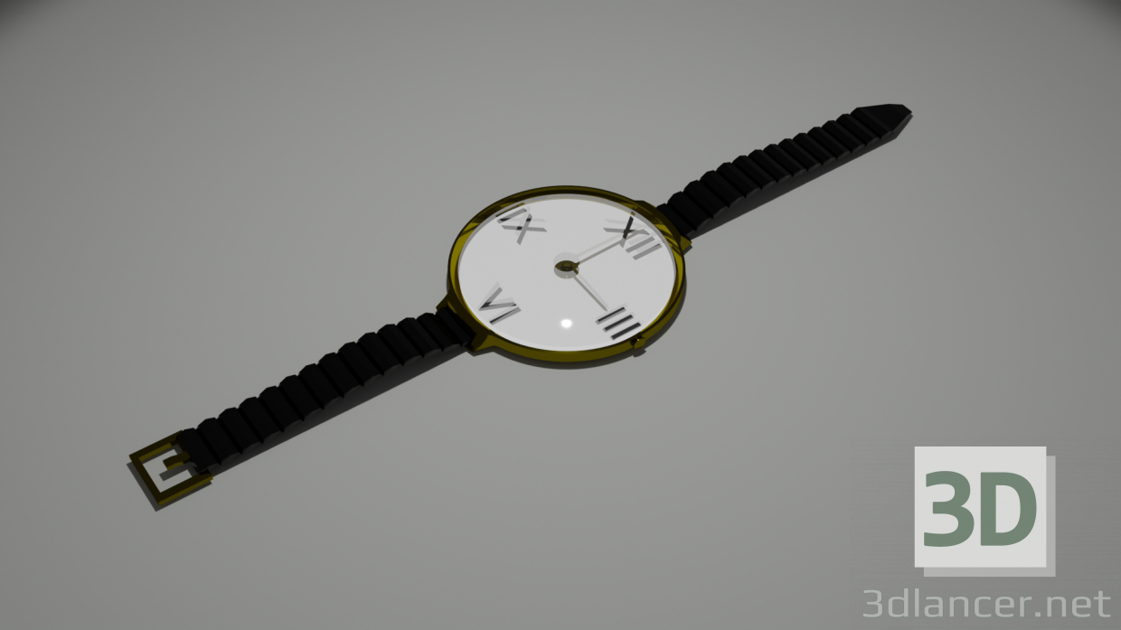 Modelo 3d Relógio de pulso clássico - preview