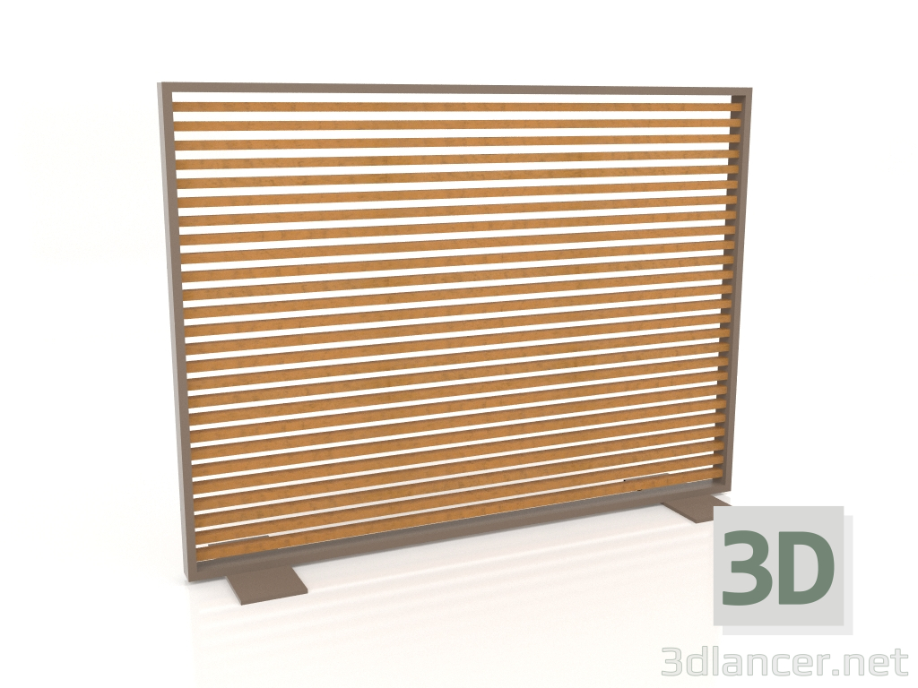 3d model Mampara de madera artificial y aluminio 150x110 (Roble dorado, Bronce) - vista previa