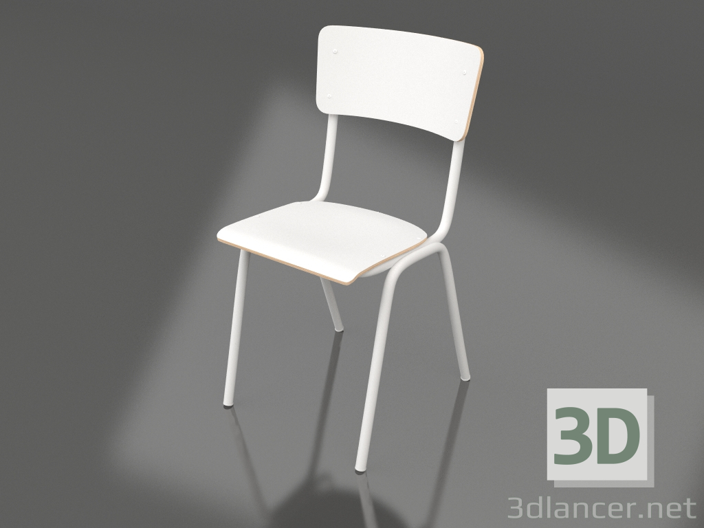 3D modeli Sandalye Okula Dönüş HPL (Beyaz) - önizleme