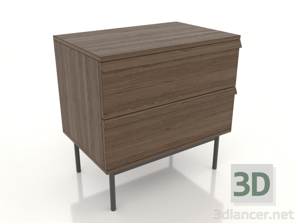 3D modeli Komodin STAND METAL 600x400 mm (açık dişbudak ceviz) - önizleme