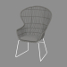 3d model Armchair with oval backrest and metal legs - preview