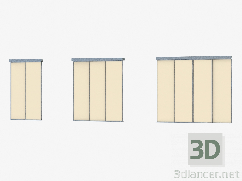 modèle 3D Cloison interroom de A1 (sable argenté) - preview