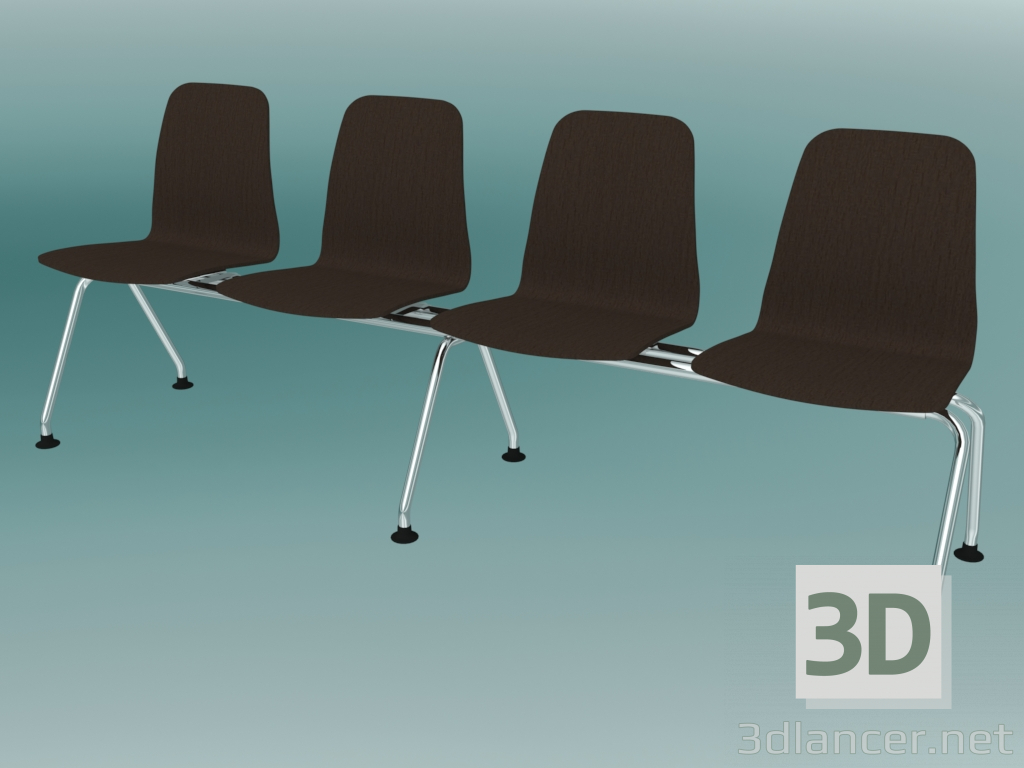 3d model Four-seater bench (K11L4) - preview