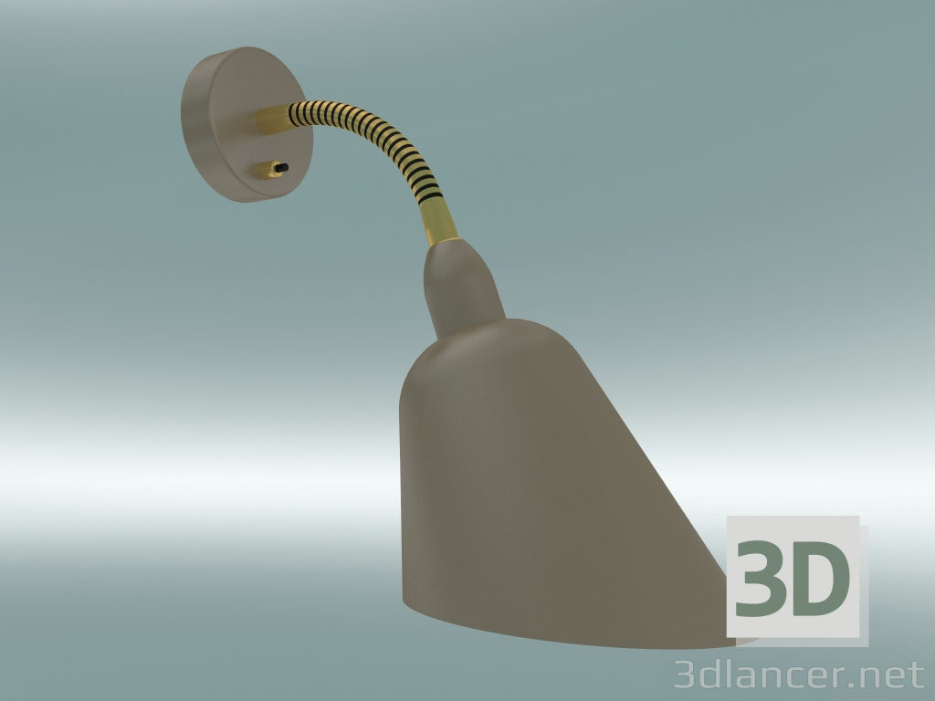 3D Modell Wandleuchte Bellevue (AJ9, Grau Beige & Messing) - Vorschau