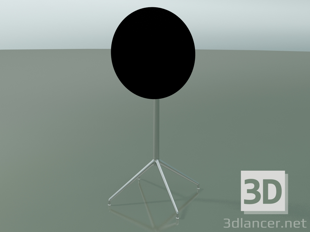 3D Modell Runder Tisch 5750 (H 103,5 - Ø59 cm, gefaltet, schwarz, LU1) - Vorschau