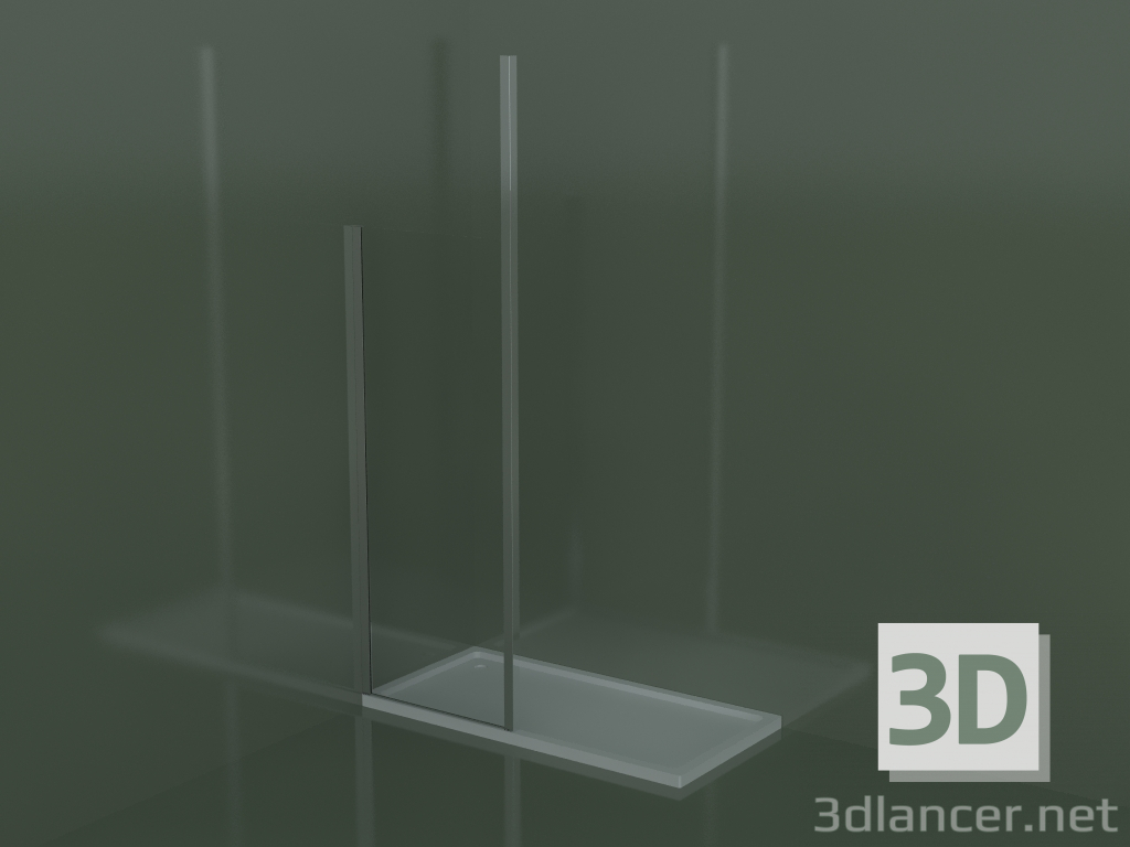 modello 3D Pannello fisso SJ per piatti doccia da incasso - anteprima