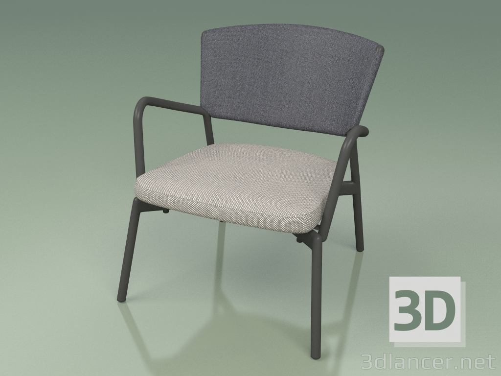 modello 3D Poltrona con seduta morbida 027 (Metal Smoke, Batyline Grey) - anteprima