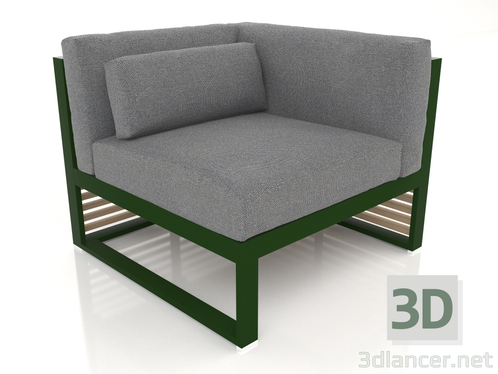 3D modeli Modüler kanepe, sağ bölüm 6 (Şişe yeşili) - önizleme