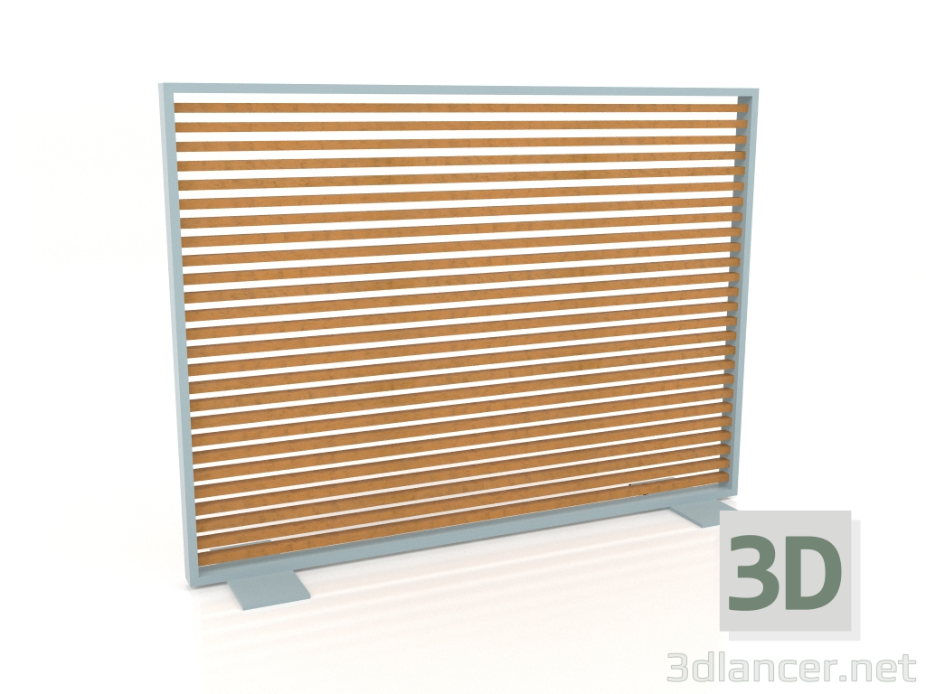 modello 3D Parete divisoria in legno artificiale e alluminio 150x110 (Roble gold, Blu grigio) - anteprima