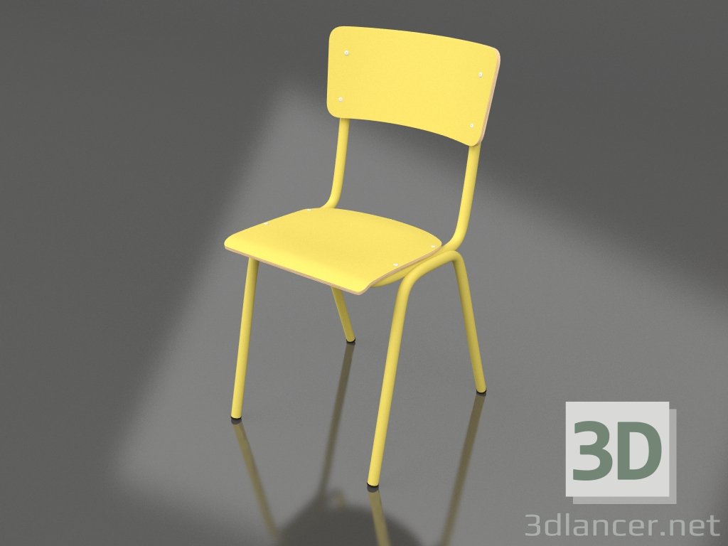 modèle 3D Chaise Rentrée Scolaire HPL (Jaune) - preview