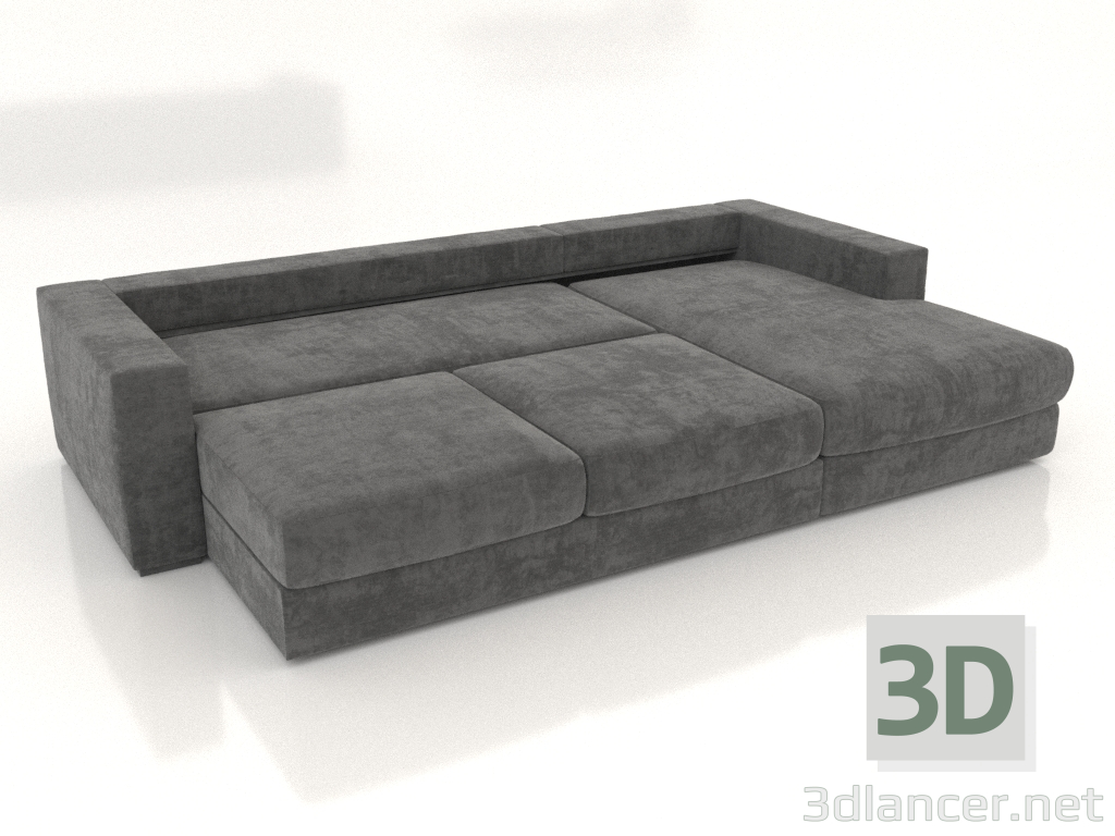 modèle 3D Canapé-lit d'angle Sherna 287 cm (déplié, option 1) - preview modèle 3D Canapé-lit d'angle Sherna 287 cm (déplié, option 1) - preview