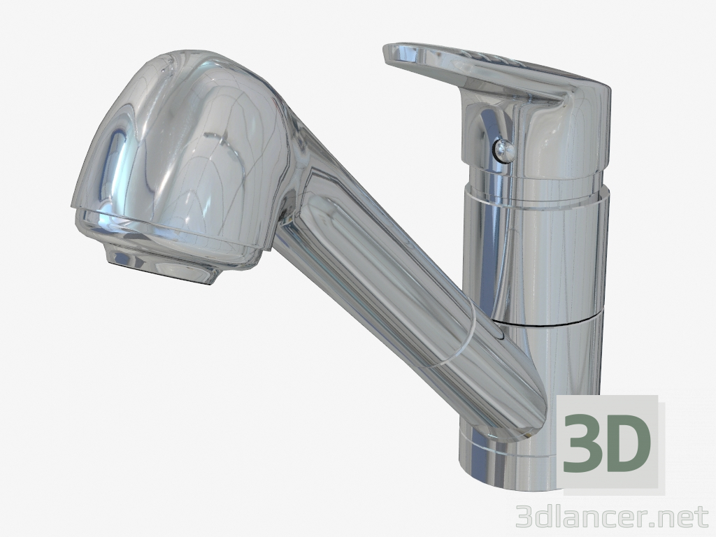 3d model Mezclador monomando con regadera desmontable en la manguera (20237) - vista previa