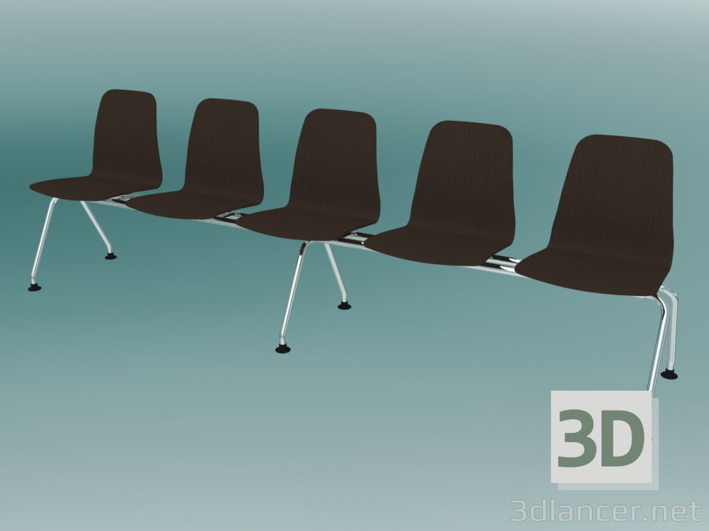 3d model Bench five-seater (K11L5) - preview
