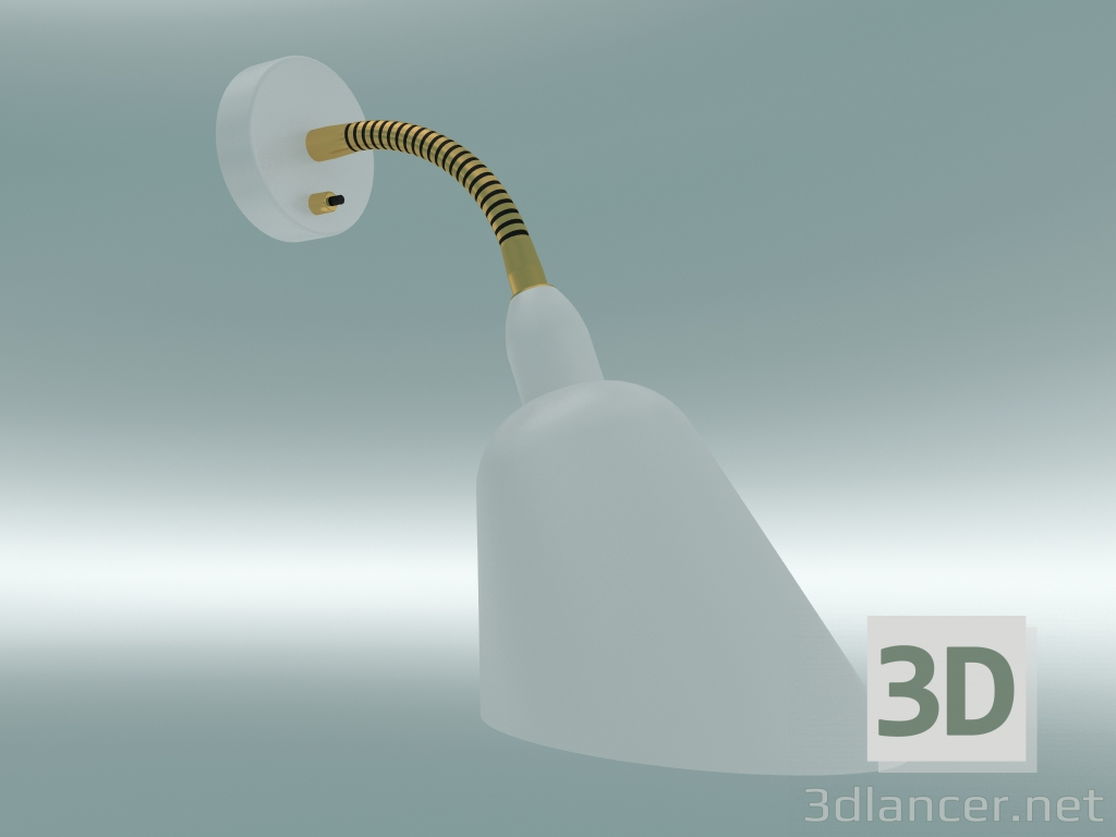 3D Modell Wandleuchte Bellevue (AJ9, Weiß & Messing) - Vorschau