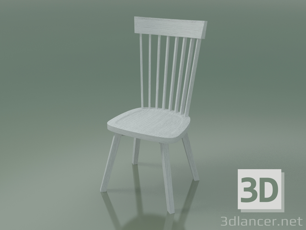 3D Modell Stuhl mit hoher Rückenlehne (21, weiß) - Vorschau