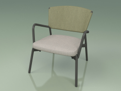 Armchair with soft seat 027 (Metal Smoke, Batyline Olive)