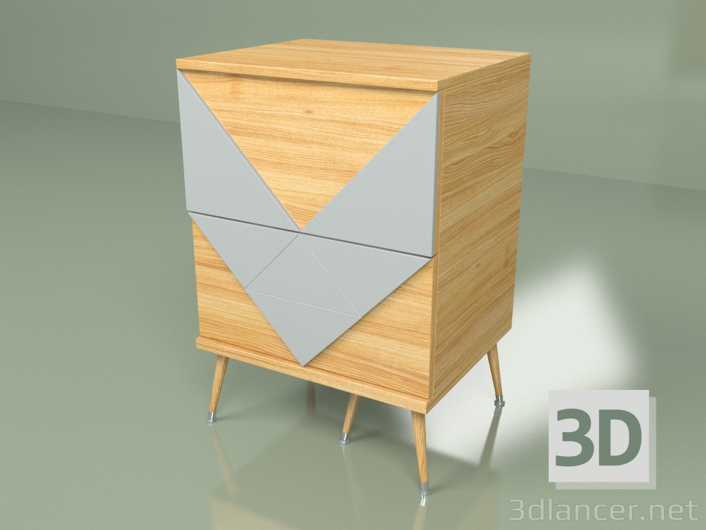 3 डी मॉडल बेडसाइड टेबल वू ट्विन्स (हल्का भूरा) - पूर्वावलोकन