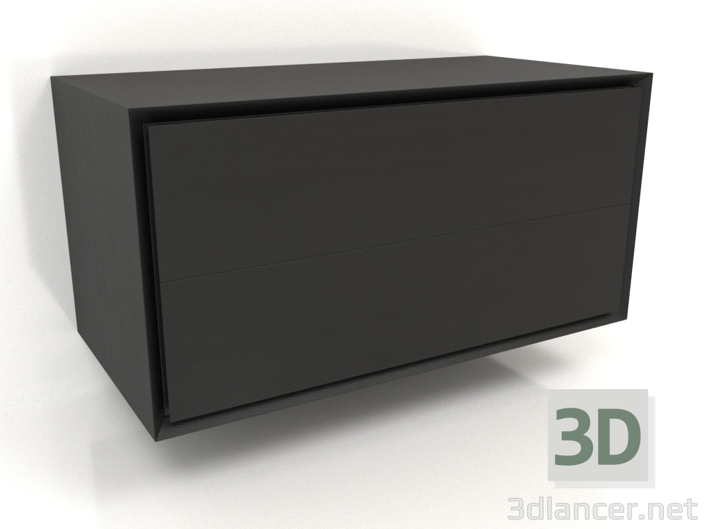 modello 3D Armadio TM 011 (800x400x400, legno nero) - anteprima