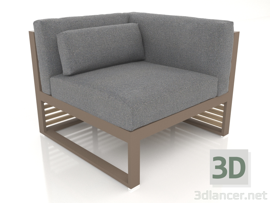 modèle 3D Canapé modulable, section 6 droite (Bronze) - preview