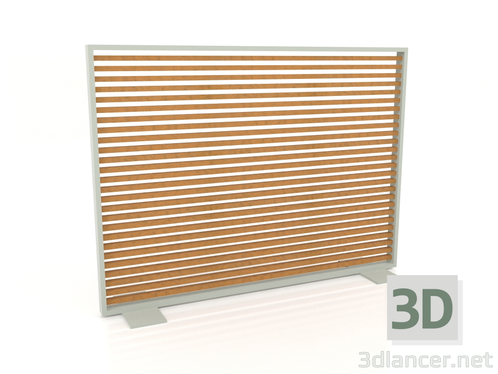 3 डी मॉडल कृत्रिम लकड़ी और एल्यूमीनियम से बना विभाजन 150x110 (रोबल गोल्डन, सीमेंट ग्रे) - पूर्वावलोकन