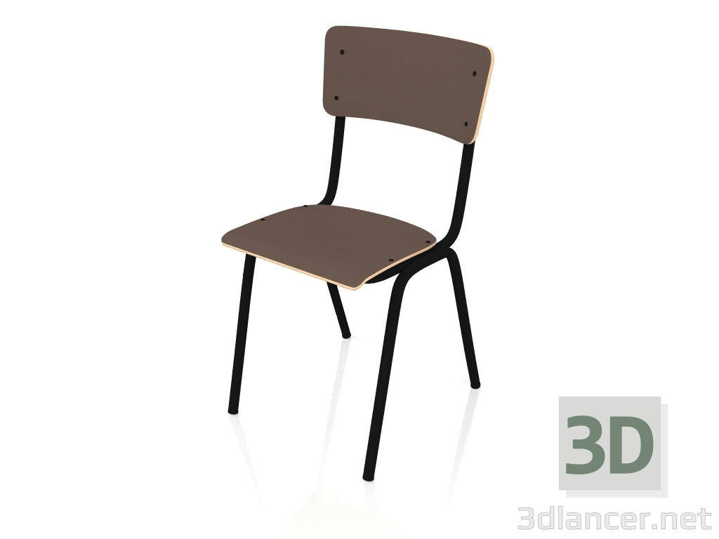 3d model Silla Regreso A Clases (Marrón Mate) - vista previa