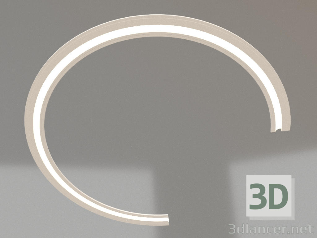 3d model Plafón de escayola empotrable LINE 005 (153x52) Potencia lumínica rad 50 mm - vista previa