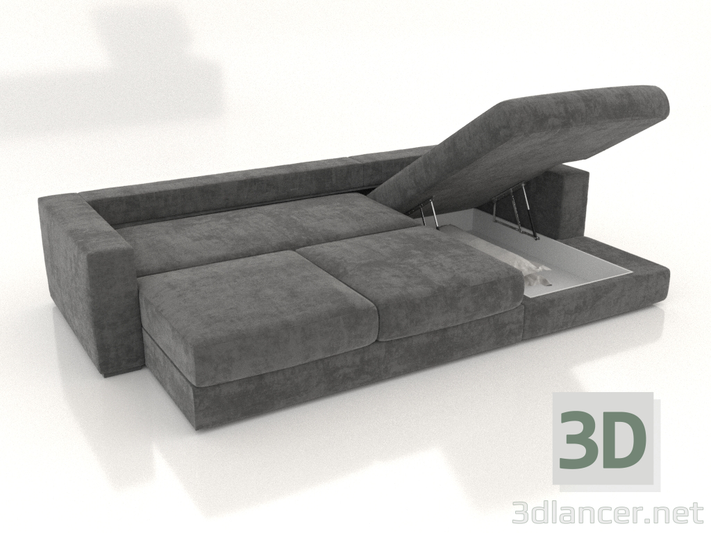 modèle 3D Canapé-lit d'angle Sherna 287 cm (dépliable, option 2) - preview modèle 3D Canapé-lit d'angle Sherna 287 cm (dépliable, option 2) - preview
