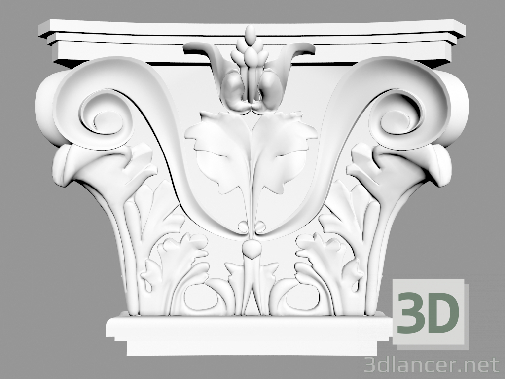 3d model Pilaster K201 (22.8 x 6.2 x 14.9 cm) - preview