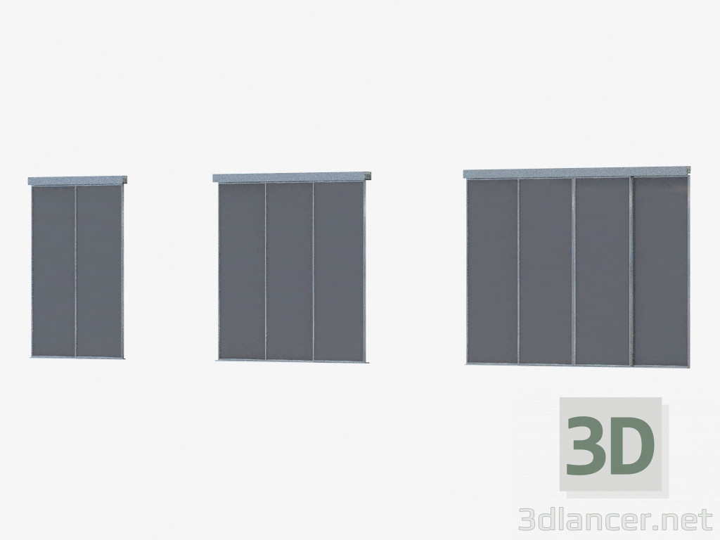 3d model Interroom partition A1 (silver STS dark silver) - preview