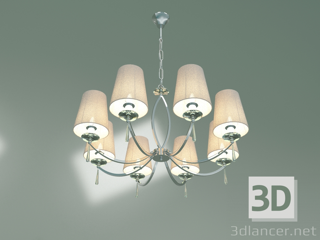3d model Hanging chandelier 60079-8 (chrome) - preview