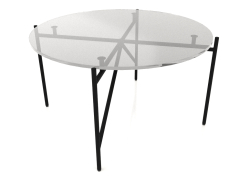 Una mesa baja d70 con tapa de cristal.