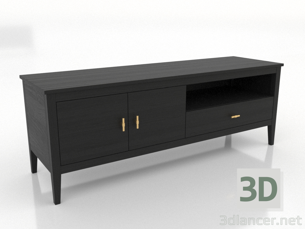 3D modeli TV dolabı 2 1500 mm (siyah RAL 9005) - önizleme 3D modeli TV dolabı 2 1500 mm (siyah RAL 9005) - önizleme