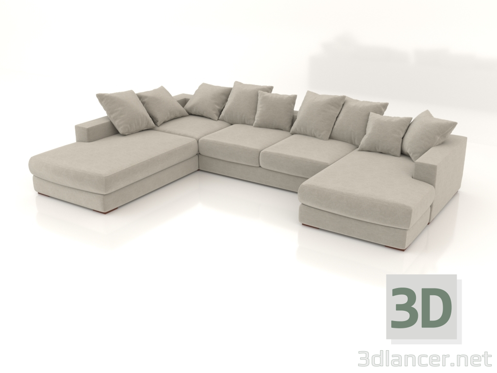 3D Modell Sherna Sofa U-Form 366 cm - Vorschau 3D Modell Sherna Sofa U-Form 366 cm - Vorschau