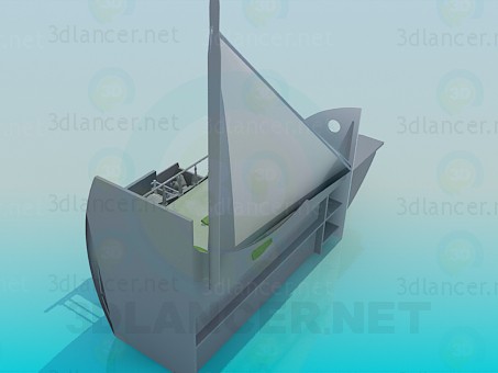 modelo 3D Cama-barco a la guardería - escuchar modelo 3D Cama-barco a la guardería - escuchar