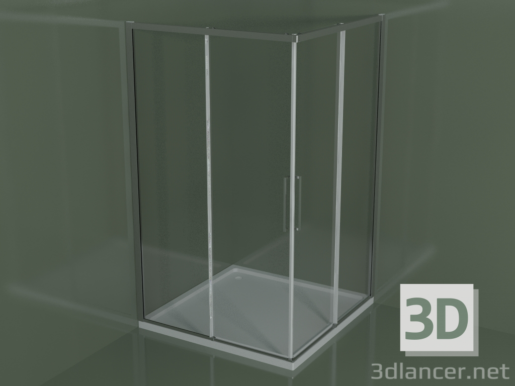 3D modeli Duş kabini ZA + ZA 120, köşe duş tekneleri için sürgülü kapılı - önizleme