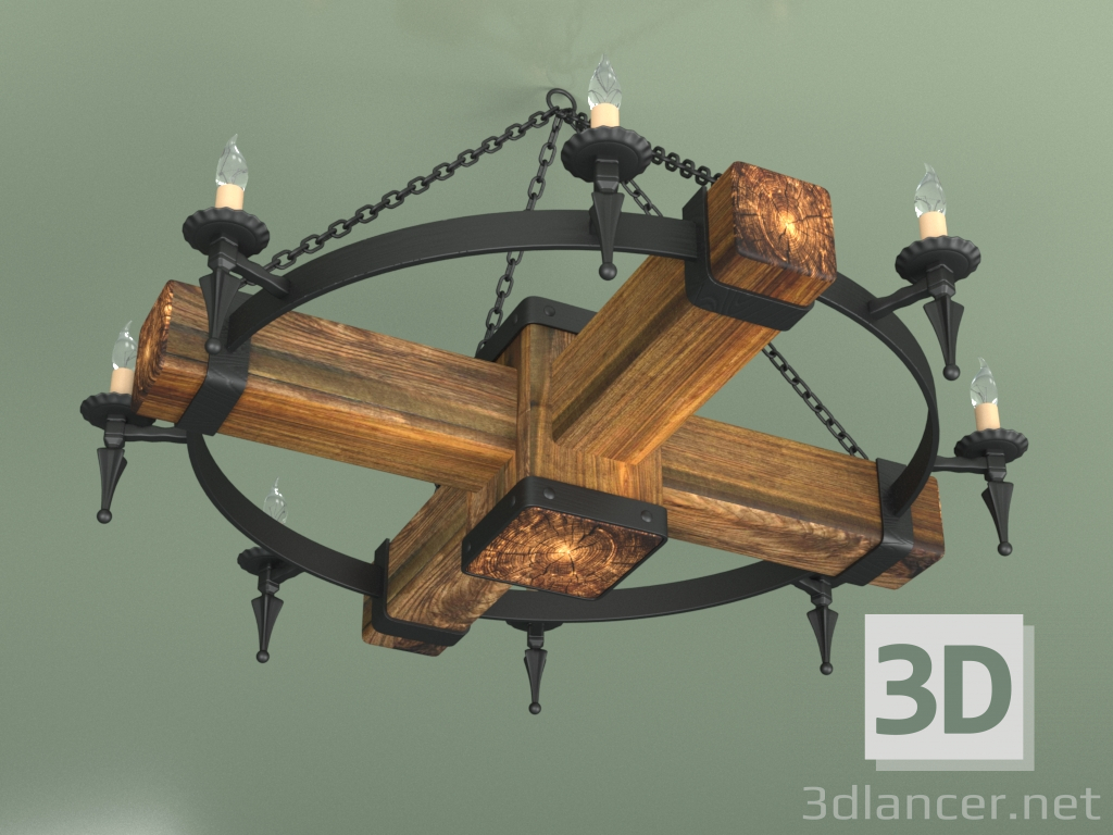 modello 3D Lampadario "Paese con candele" - anteprima