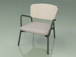 Armchair with soft seat 027 (Metal Smoke, Batyline Sand)