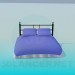 3D Modell Bett mit Kissen - Vorschau