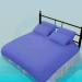 3D Modell Bett mit Kissen - Vorschau