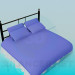 3D Modell Bett mit Kissen - Vorschau