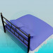 3D Modell Bett mit Kissen - Vorschau